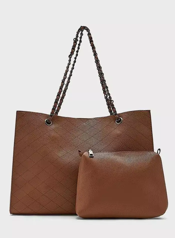 Image for ELLAQuiltedChainHandleToteHandbag