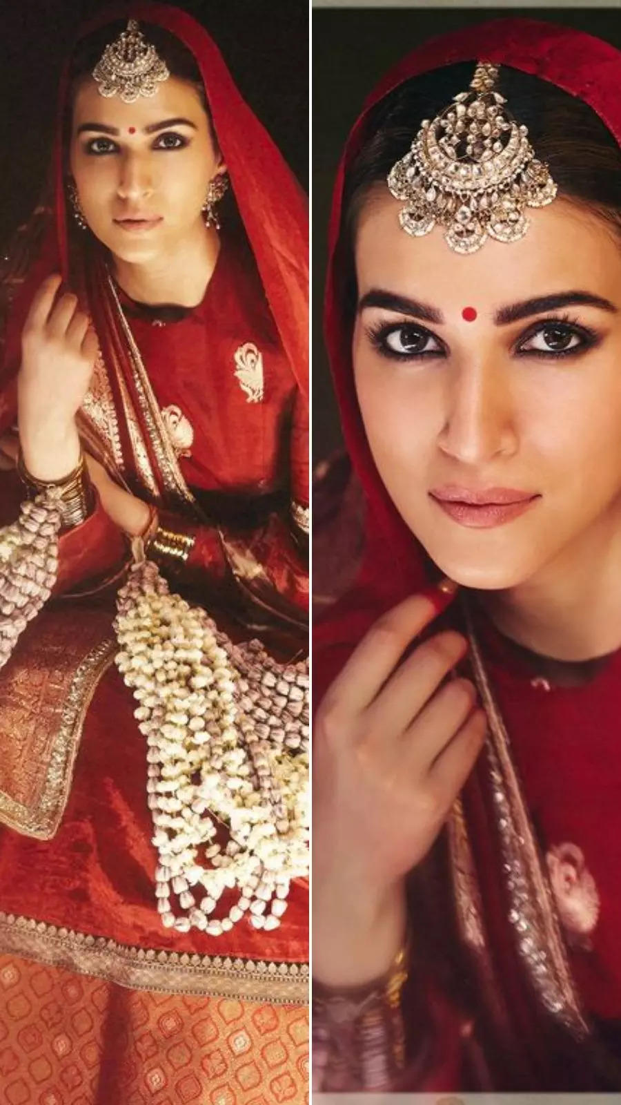 Bridal lehenga design inspired by Kriti Sanon at Manish Malhotra fashion show 