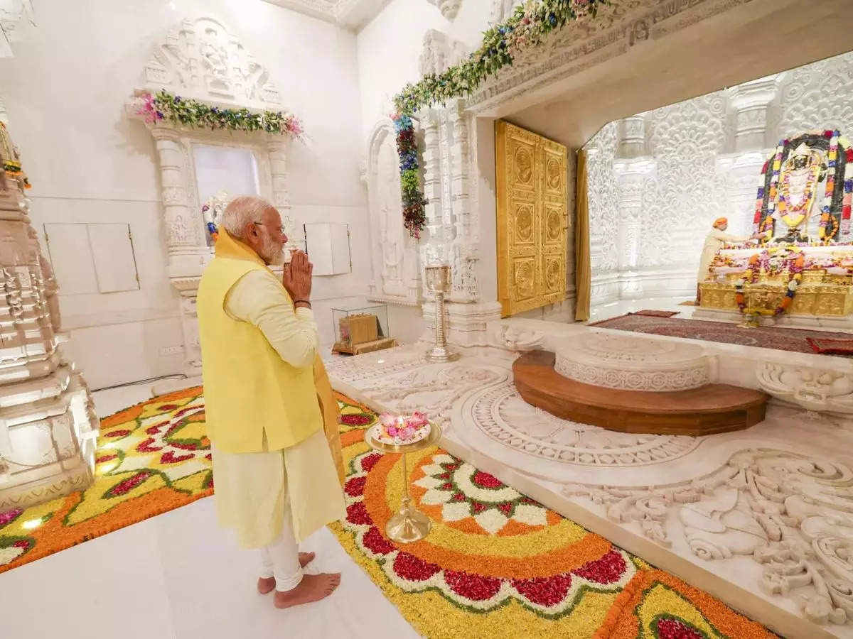 In Pics: PM Narendra Modi prays at Ayodhya Ram Mandir ahead of polls:Image