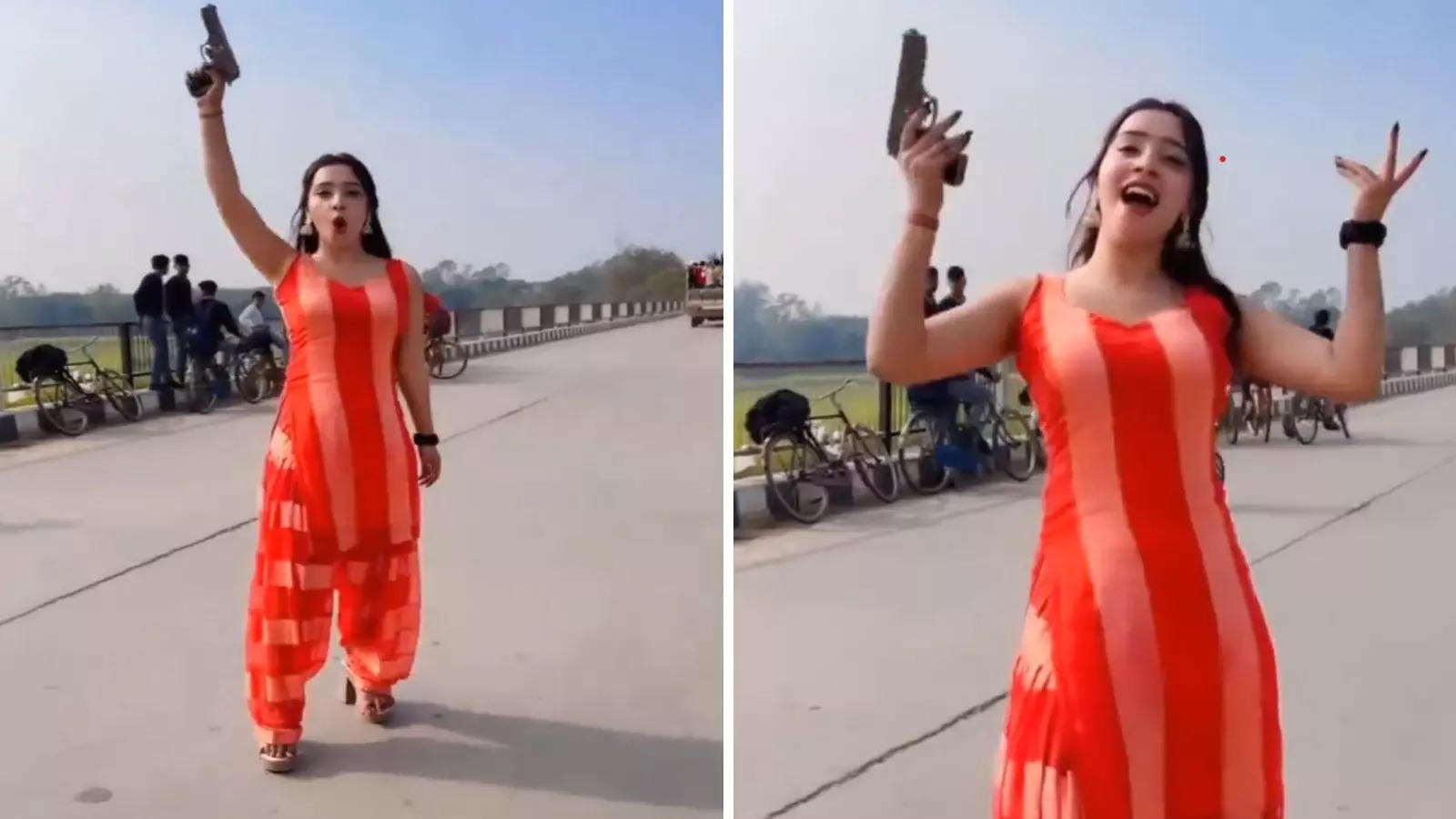 Woman Youtuber films video with gun in hand. Uttar Pradesh Police reacts 