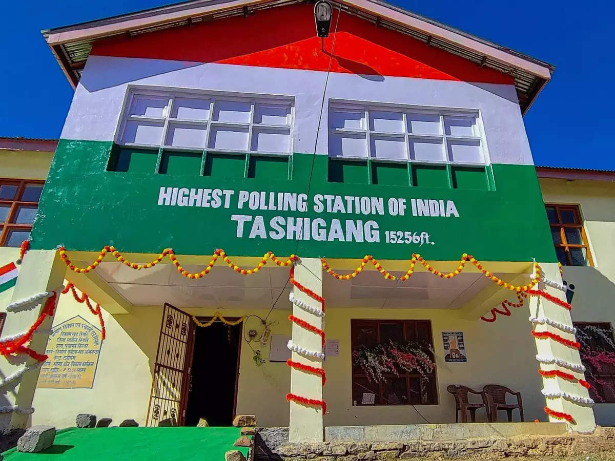 Tashigang, the world's highest polling station, stands at an altitude of 15,256 feet:Image