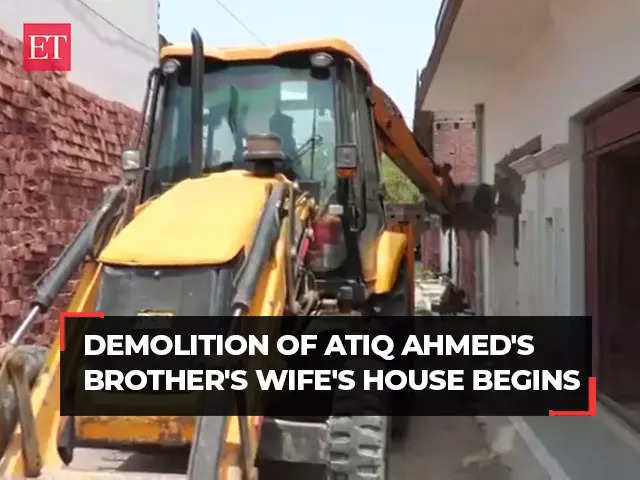 UP: Prayagraj Authority begins demolition of gangster Atiq Ahmed's brother's wife Zainab Fatima's house