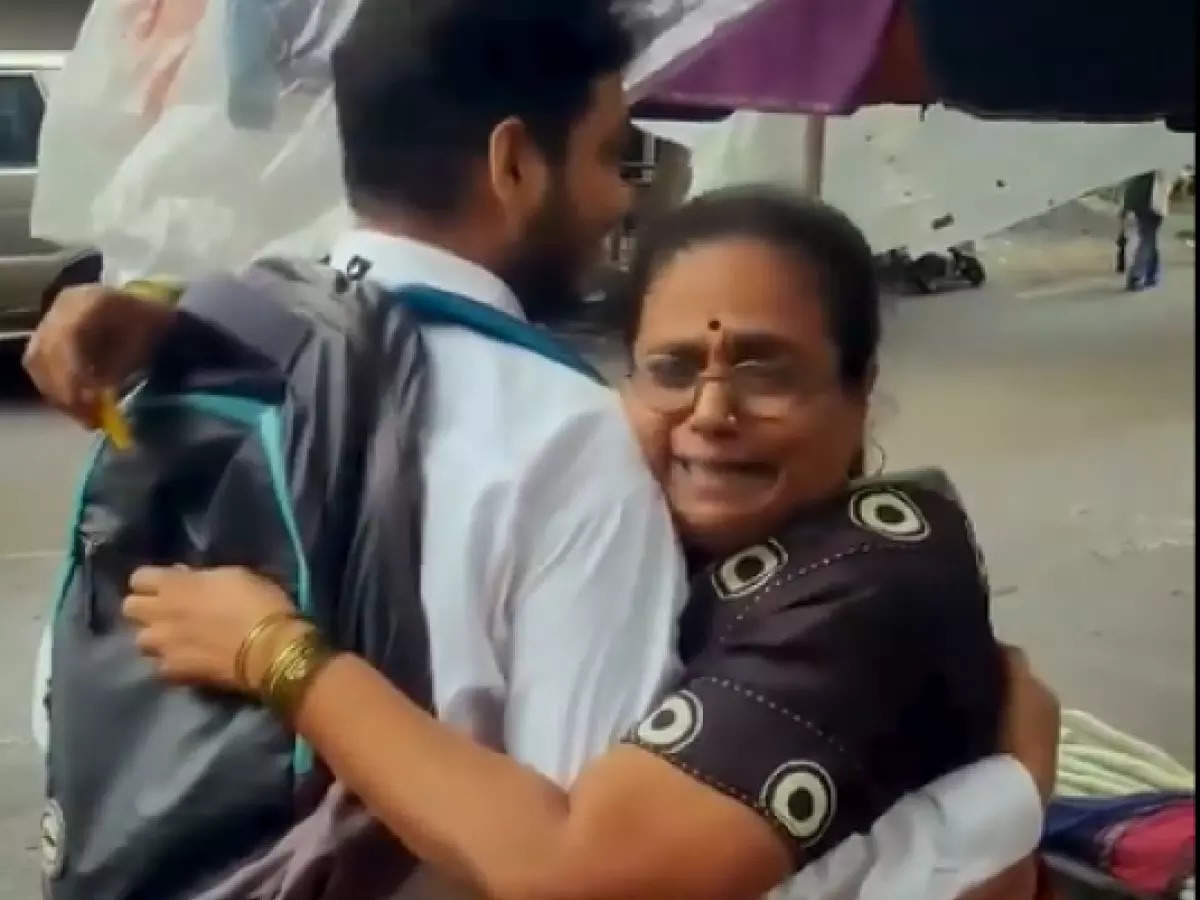 Dombivli vegetable seller's son clears CA exam. Watch viral video of emotional hug with mother on Mumbai road 