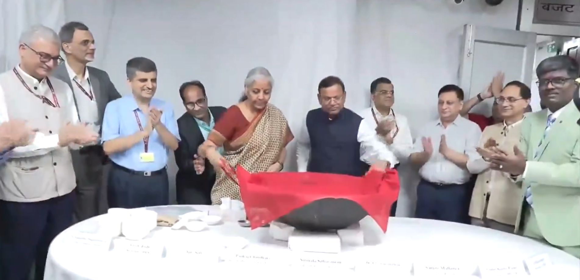 Budget 2024: Nirmala Sitharaman takes part in Halwa ceremony to mark final stage of preparation process 