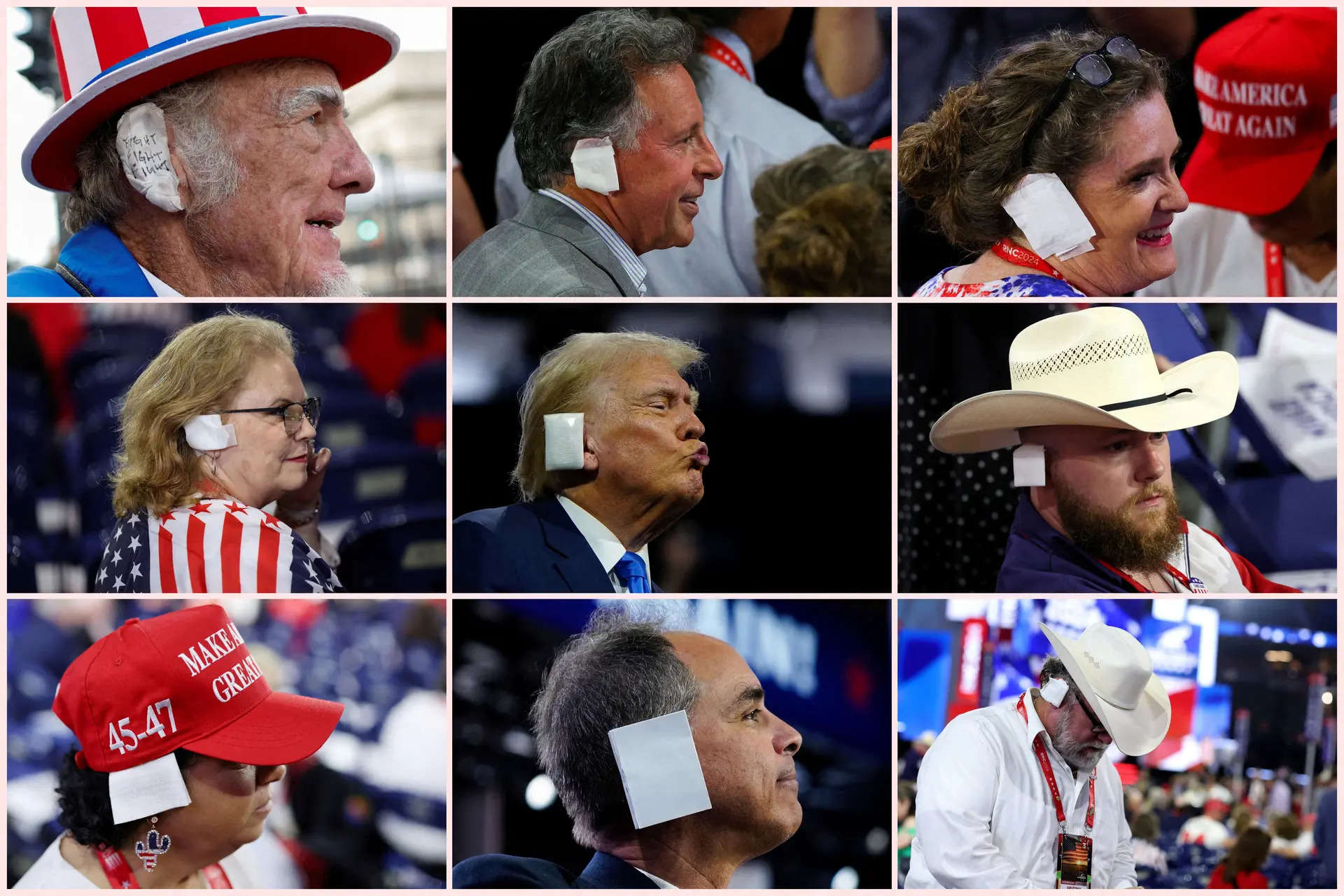 Donald Trump supporters turn assassination attempt injury into a fashion statement in support of the Republican 