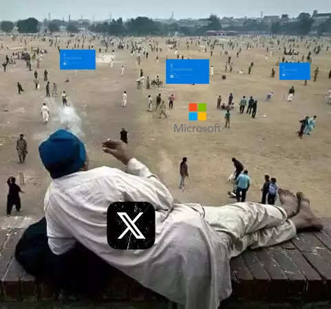 Microsoft Outage: Elon Musk taunts with iconic meme of Chacha enjoying cricket while smoking 