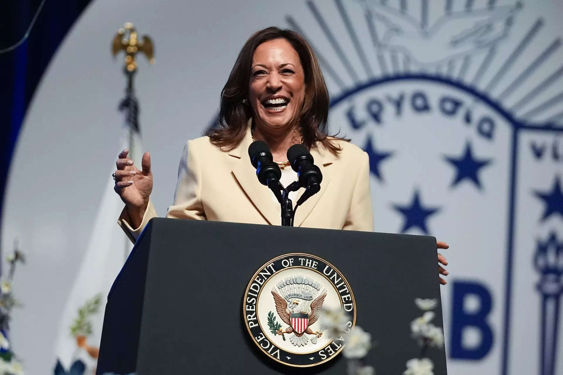 Kamala Harris suits up in classic pumps for Zeta Phi Beta. Details here 