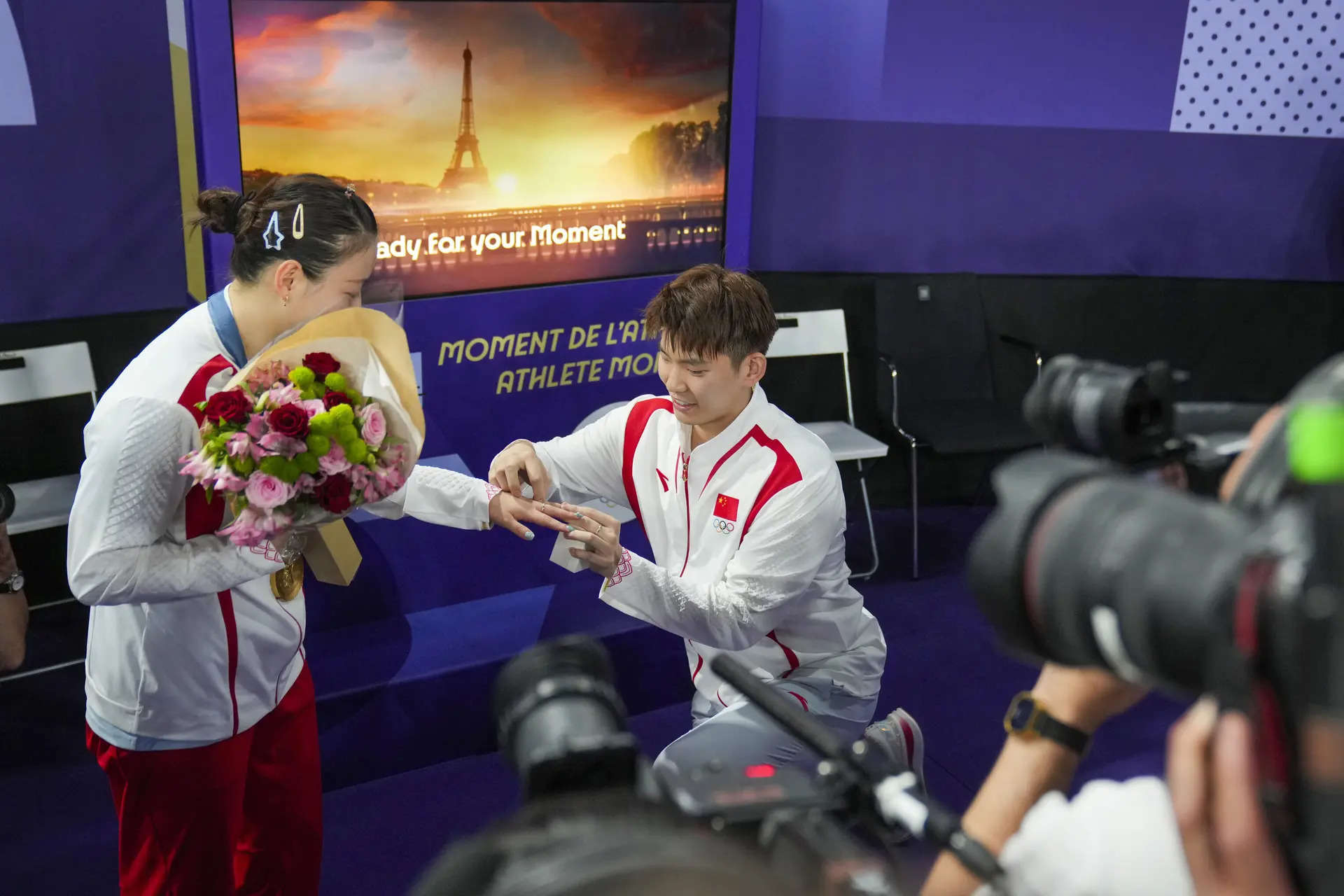 Olympics 2024: Watch Chinese badminton player Liu Yu Chen propose to partner Huang Ya Qiong after winning gold 