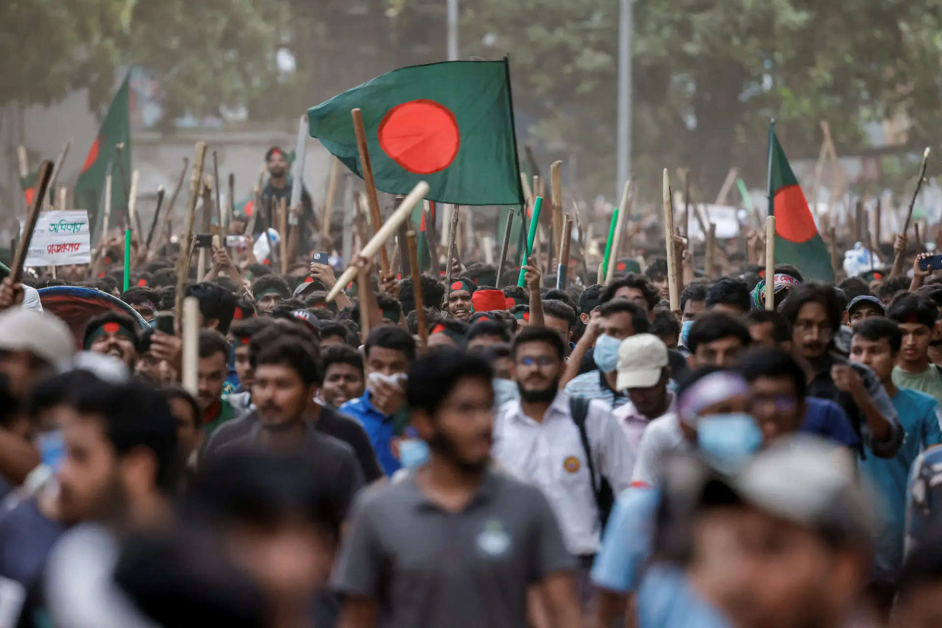 Nearly 100 killed, hundreds injured in clashes between protesters and ruling party supporters in Bangladesh 
