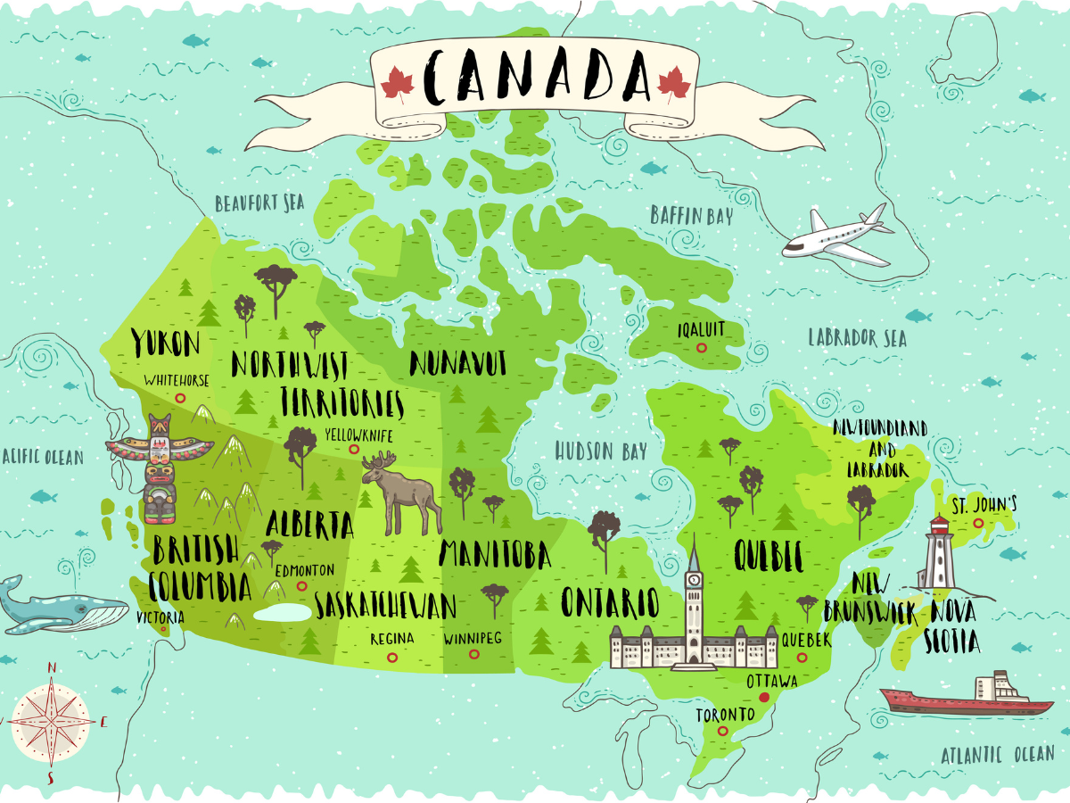 Canada Guide: Know the provinces and major cities within their borders:Image