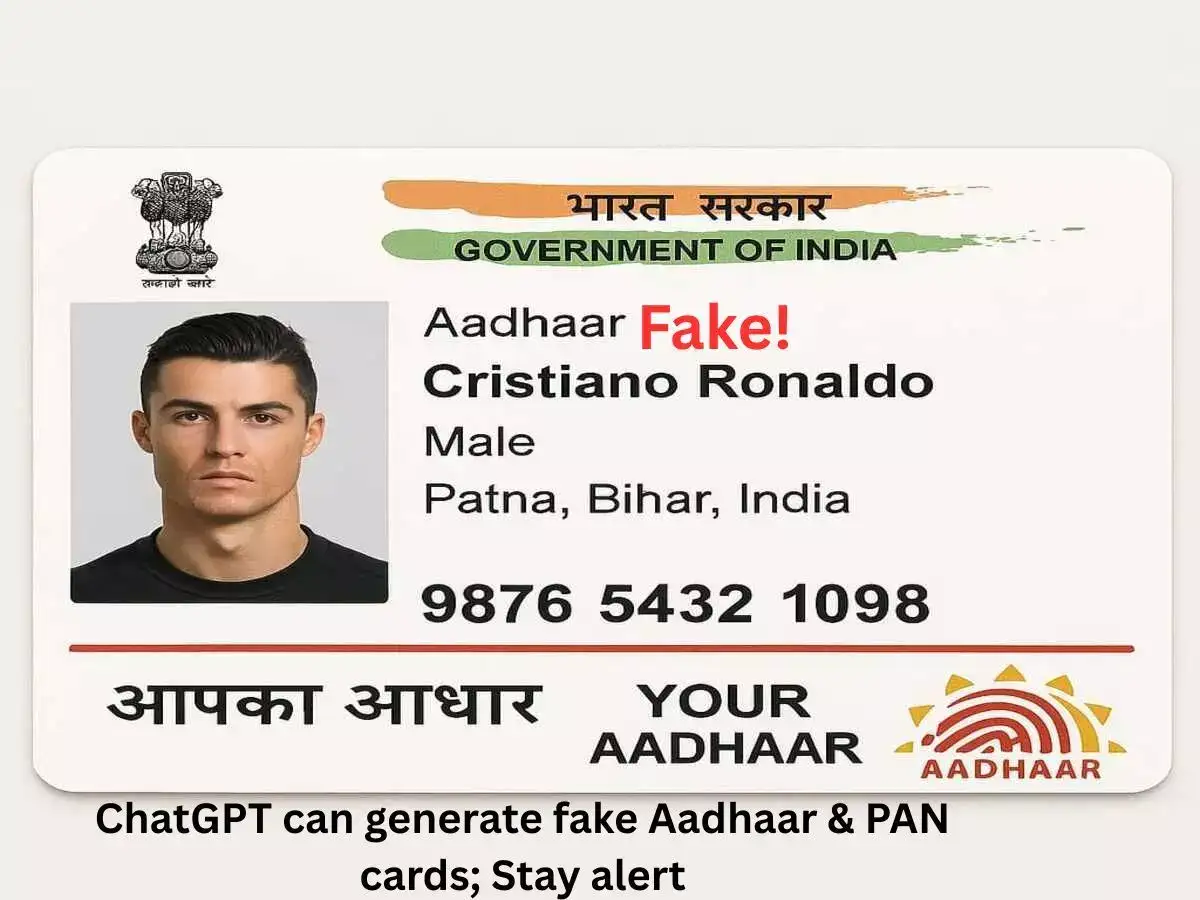 ChatGPT for fake Aadhaar and PAN: The artificial intelligence tool can be misused to generate photorealistic fake IDs
