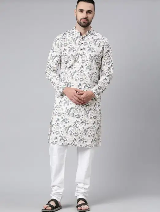 Image for MajesticManMenEthnicMotifsPrintedCottonKurta