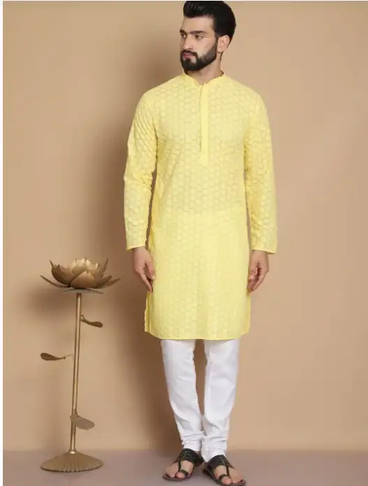 Image for AnoukEthnicMotifsEmbroideredCottonKurtawithChuridar