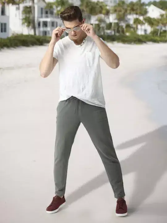 Image for Mast%26Harbour-MenGreyRegularFitSolidTrackpants