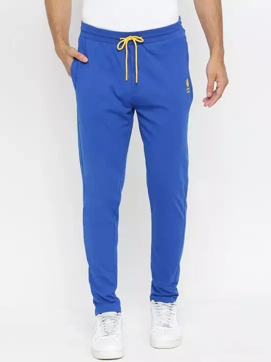 Image for UnderJeansbySpykar-MenBlueSolidCottonTrackPants