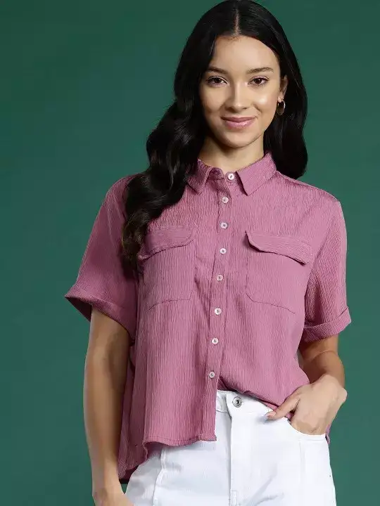 Image for DressBerry-WrinkledEffectCasualShirt