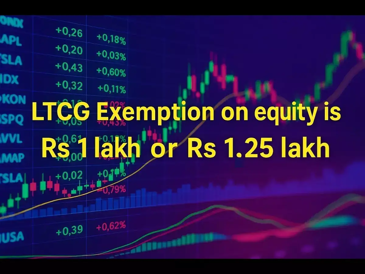 Is LTCG exemption on equity, equity mutual funds Rs 1 lakh or Rs 1.25 lakh while filing ITR for FY 2024-25 (AY 2025-26)?