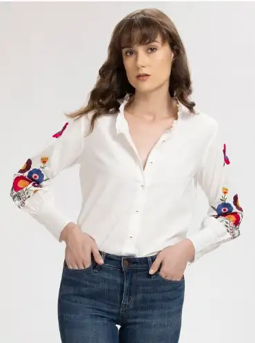 Image for SHAYEWomenWhiteSmartCasualShirt