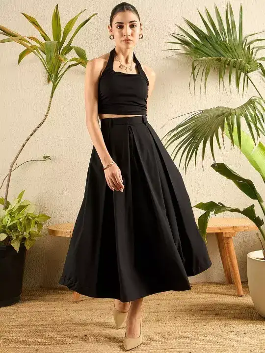 Image for Uptownie-CottonPoplinBoxPleatedMidiSkirt
