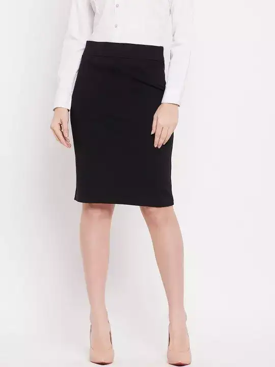 Image for CloraCreation-Women'sBlackSolidPencilShortSkirt