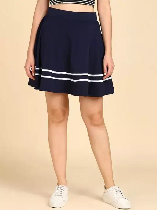 Image for BAESD-StripedA-LineSkirtWithAttachedShorts
