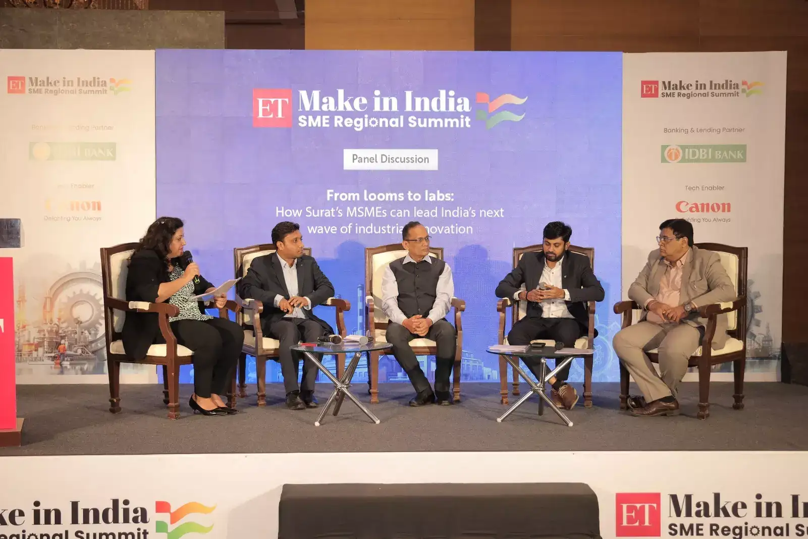 Panelists discussing Surat's industrial innovation.