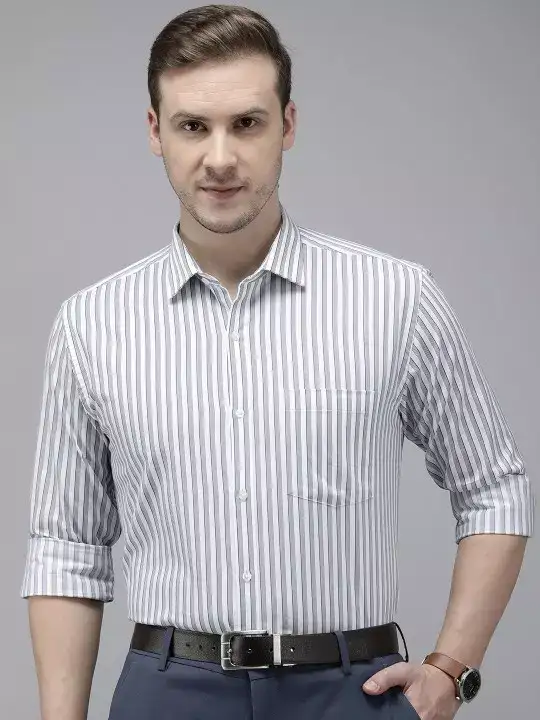 Image for ParkAvenue-PureCottonSlimFitStripedFormalShirt