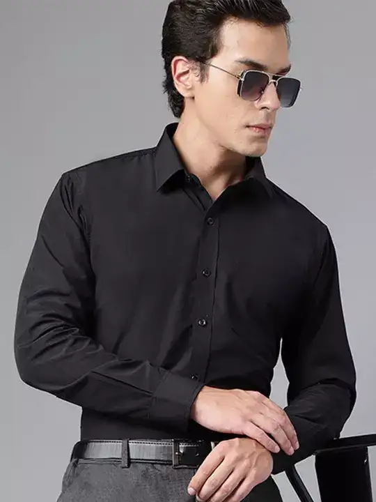 Image for DENNISON-Men'sWhiteSolidPureCottonSmartSlimFitFormalShirt