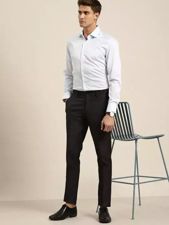 Image for INVICTUS-Men'sBlackSlim-FitFormalTrousers