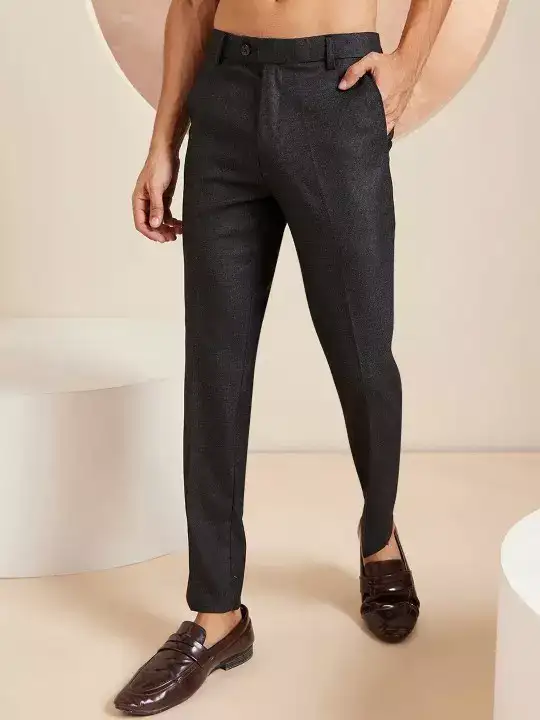 Image for DENNISON-MenSmartTaperedFitEasyWashFormalTrousers