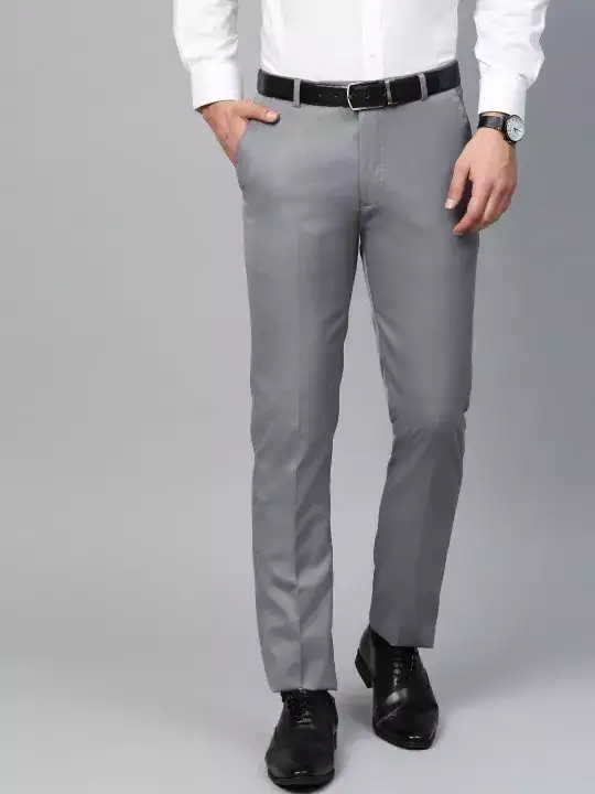 Image for MANQ-MenGreySmartSlimFitSolidFormalTrousers