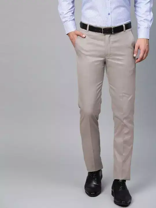 Image for MANQ-Men%E2%80%99sGreySmartSlimFitSolidFormalTrousers