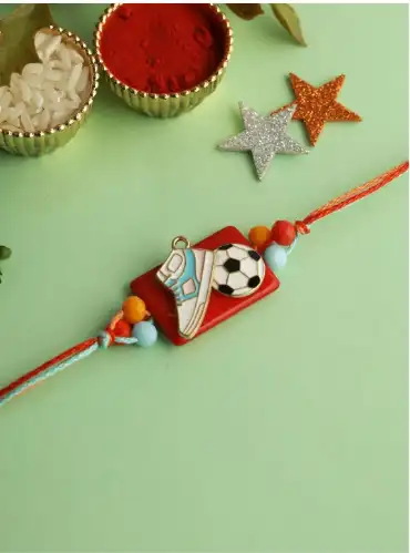 Image for AapnoRajasthanShoe%26FootballDesignedRakhi