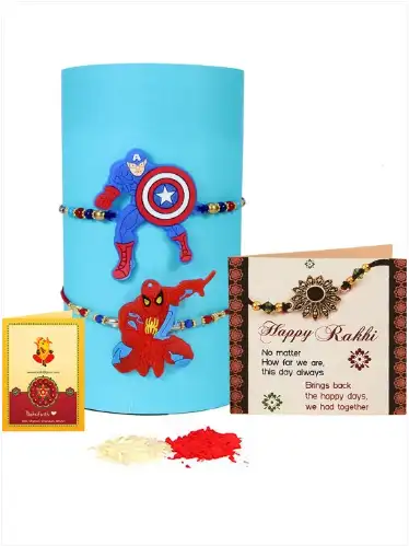 Image for TIEDRIBBONSSetOf2KidsRakhiWithCard%26RoliChawal