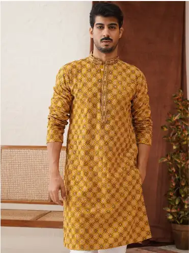 Image for JompersMenEmbroideredSequinnedKurtawithPyjamas