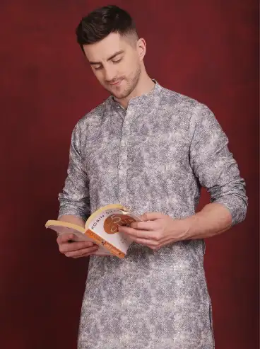 Image for AnoukFloralPrintedRegularCottonKurtawithPyjamas