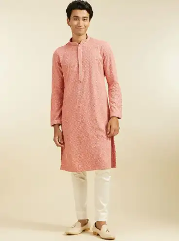 Image for DiwasbyManyavarGeometricChikankariEmbroideredKurta