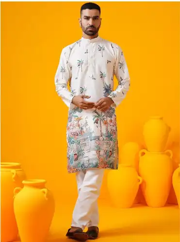 Image for SOJANYAEthnicMotifsPrintedMandarinCollarSequinnedStraightKurta