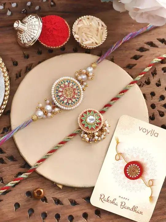 Image for Voylla-Men'sPackOf2ColourfulAndEmbellishedRakhi