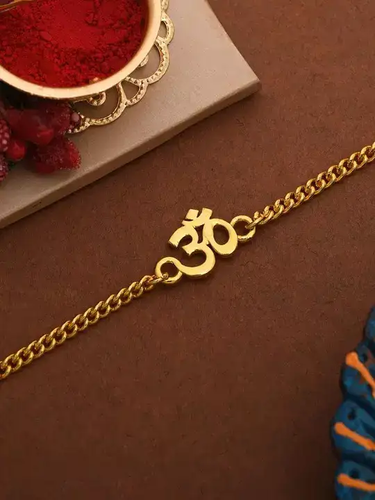Image for Voylla-Gold-TonedOmBraceletStyleRakhi