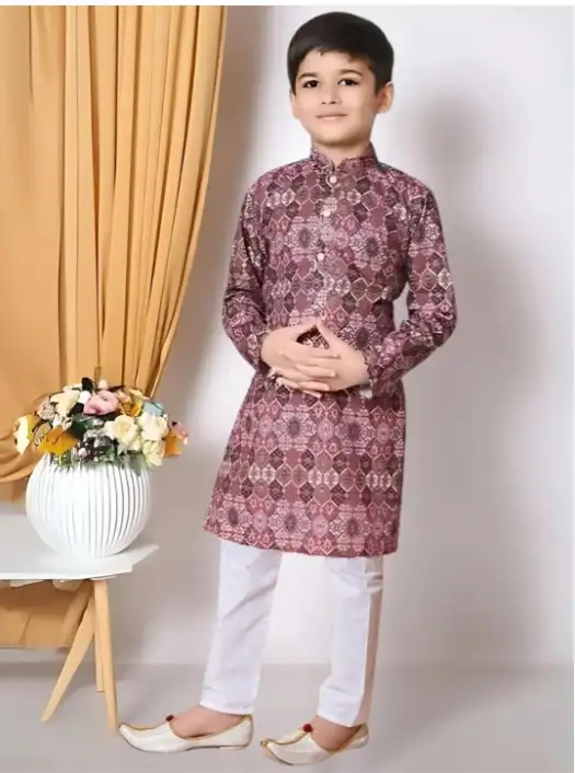 Image for DIGIFASHIONBoysPinkLongKurtaSet