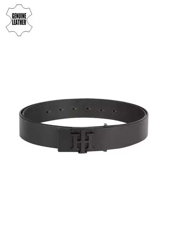Image for TommyHilfiger-Men'sBlackGenuineLeatherSolidBelt