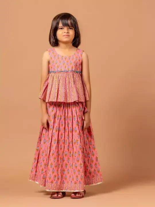 Image for Sangria-ShivaniButiPrintedPureCottonLehengaCholi