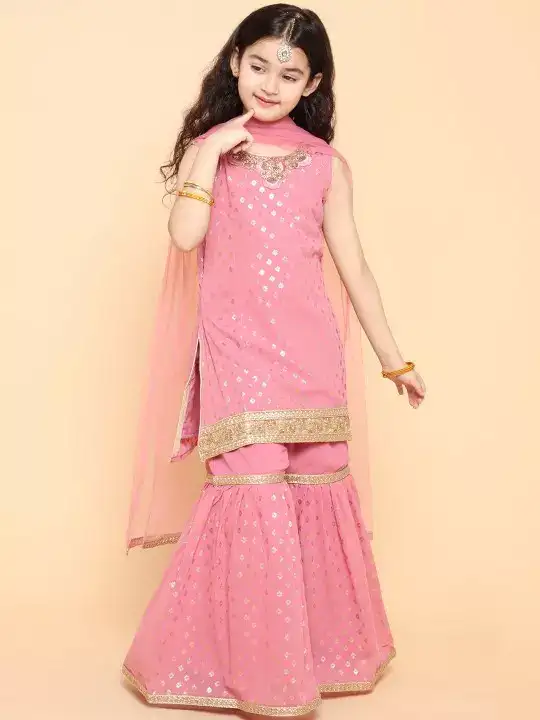 Image for AjDEZInES-GirlsEthnicMotifsPrintedKurtawithSharara%26Dupatta