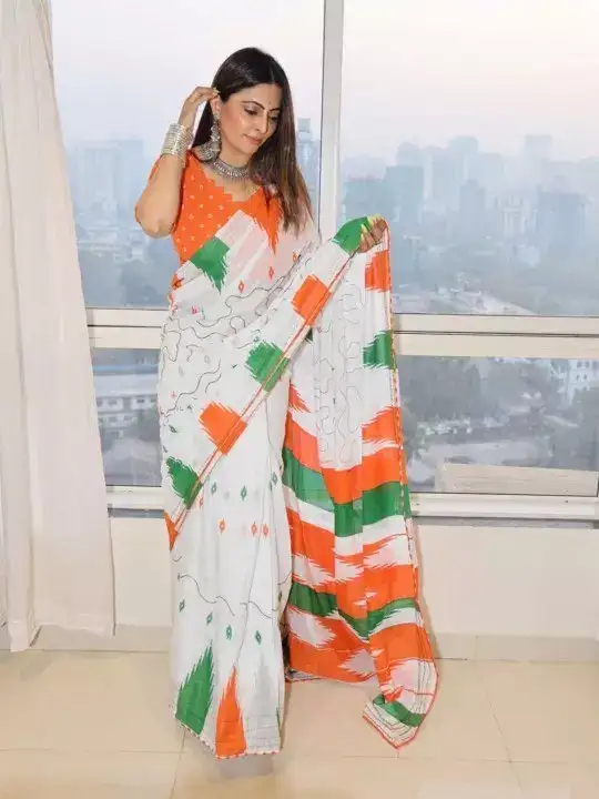 Image for PHORIASTYLE-PureCottonTirangaSaree