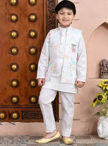 Image for BTDEZINESBoysBandCollarStraightKurtawithPyjamasandJacket