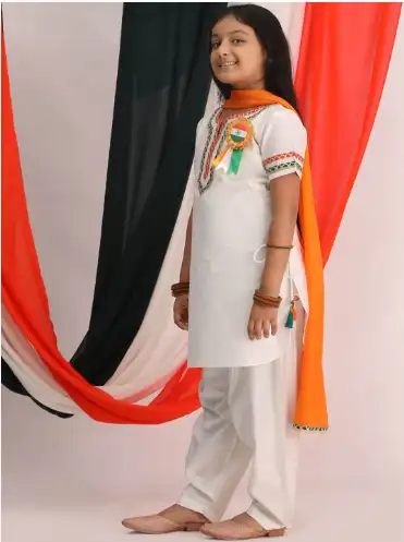 Image for VASTRAMAYGirlsGeometricYokeDesignGottaPattiKurtawithPatiala%26Dupatta
