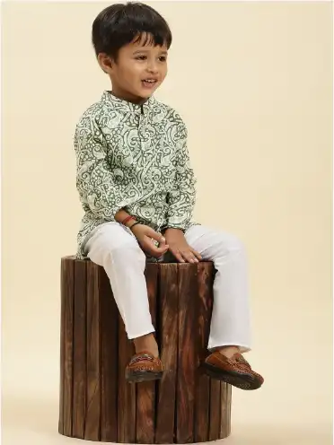Image for StuffieLandBoysPrintedPureCottonKurtawithPyjamas
