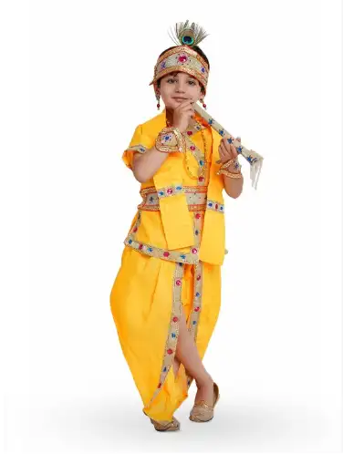 Image for KakuFancydressesKidsKrishnaCostumeKurtaWithDhotiPants