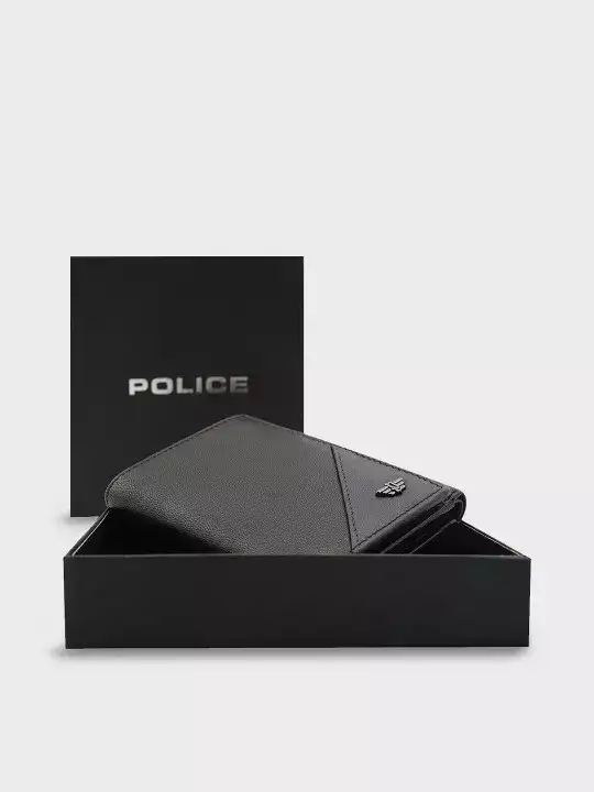 Image for Police-MenBlackSolidLeatherThree-FoldWallet